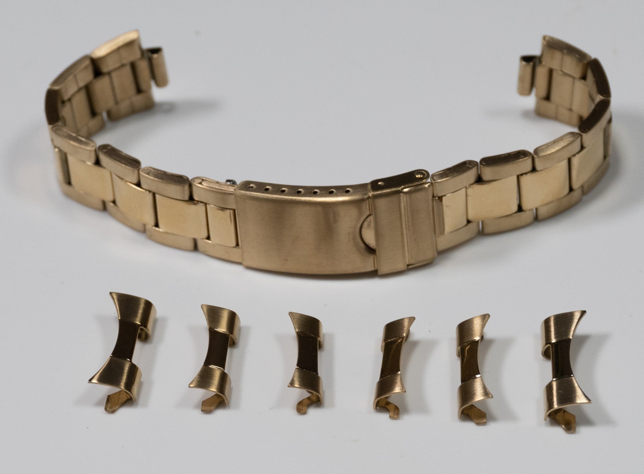 Oyster Curved Ends Rose Gold 18mm - 22mm Watch Bracelet Rolex Band Strap